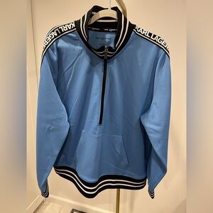 Karl Lagerfeld Sky Blue Half-Zip Sweatshirt